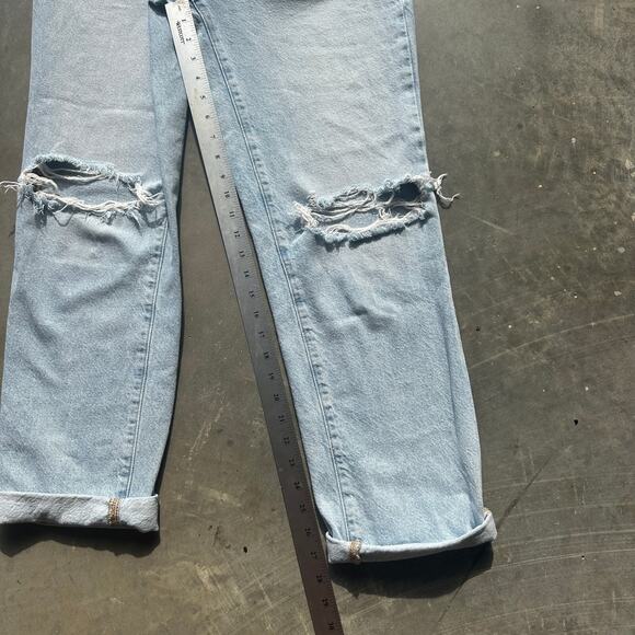 Pacsun Dad Jeans Women's Size 27 Light Blue Distressed Straight Cut Jeans - Picture 7 of 8